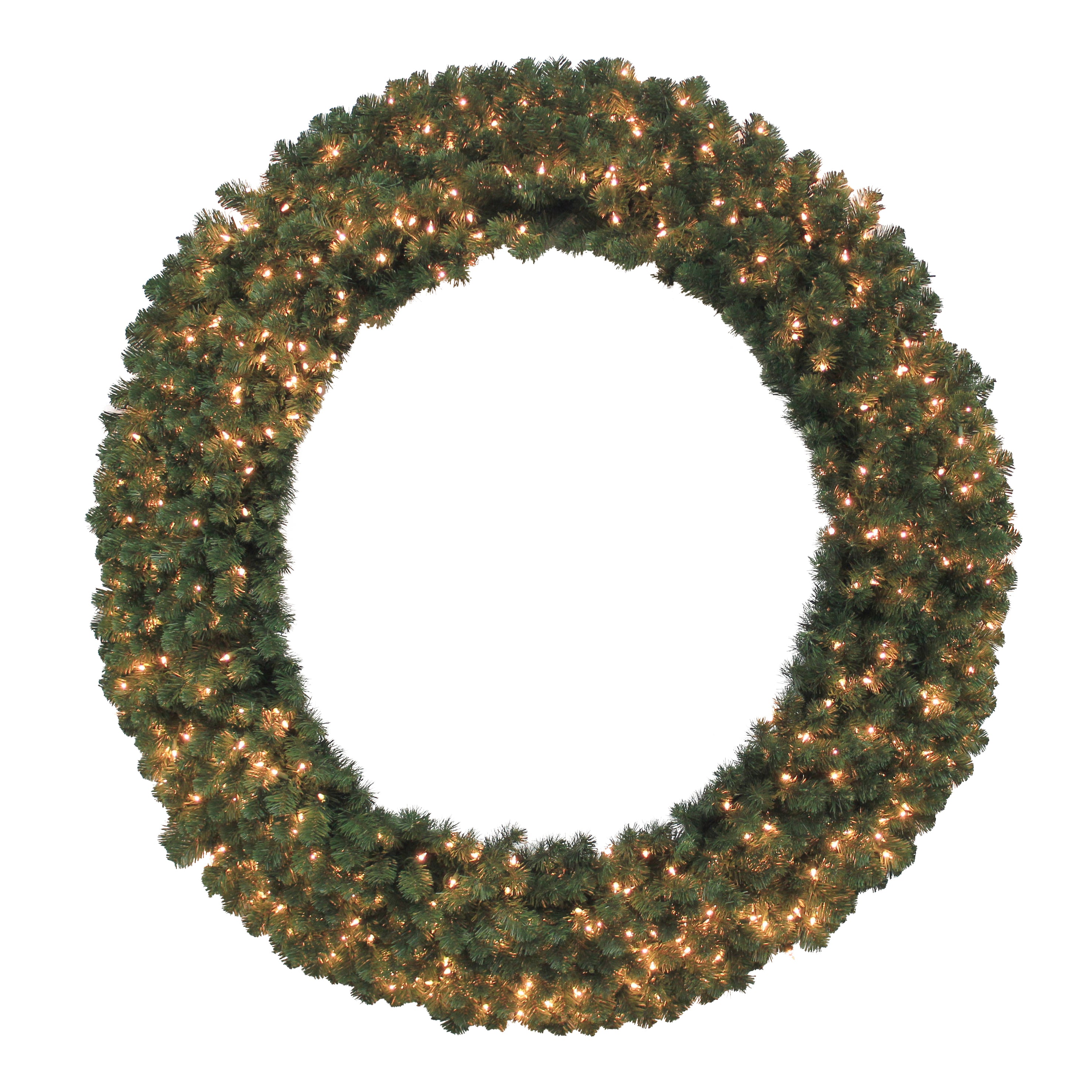 Puleo International 60in Kentucky Pine Green Wreath with 780 Tips & 600 Clear Lights